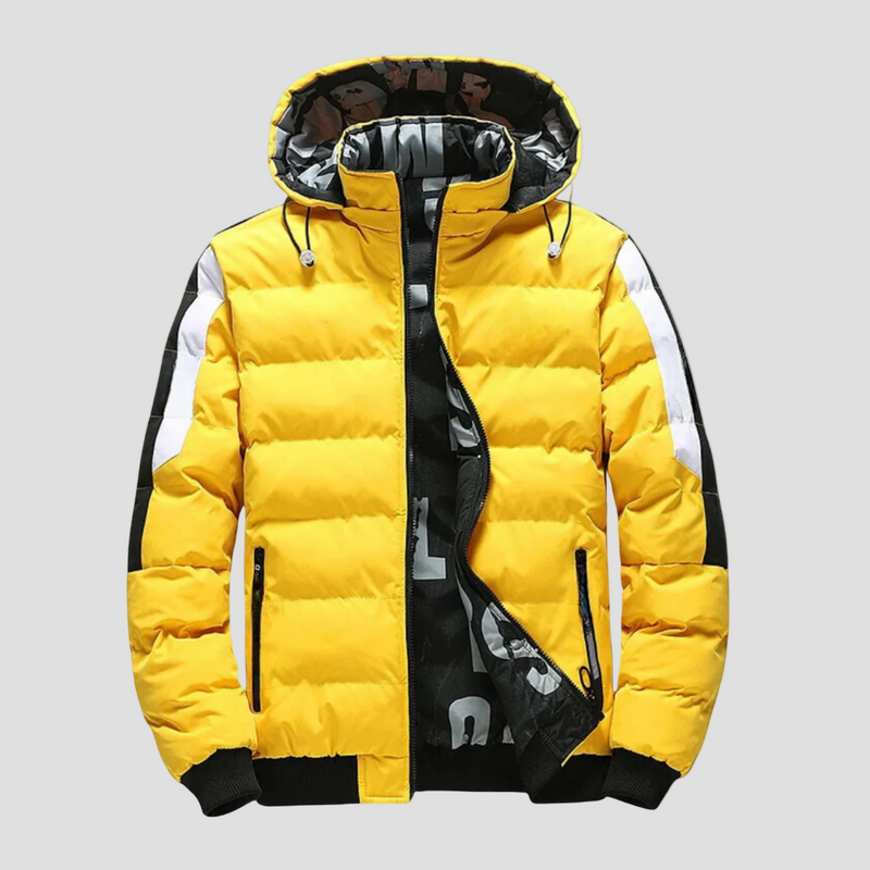 Harrison | Quilted Ribbed Hem Hooded Winter Jacket