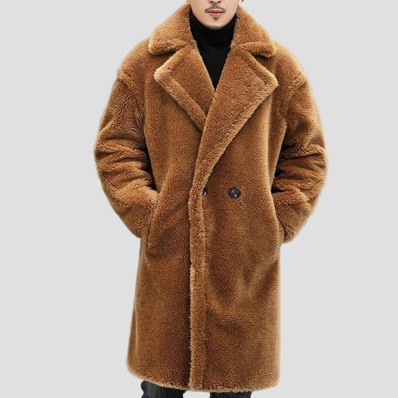 Camden | Warm Solid Color Teddy Plush Long Coat