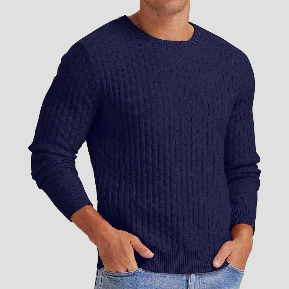 Hunter | Waffle Knit Solid Color Crewneck Sweater