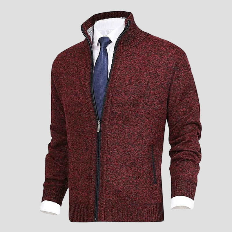 Alden | Solid Stand Collar Knit Cardigan