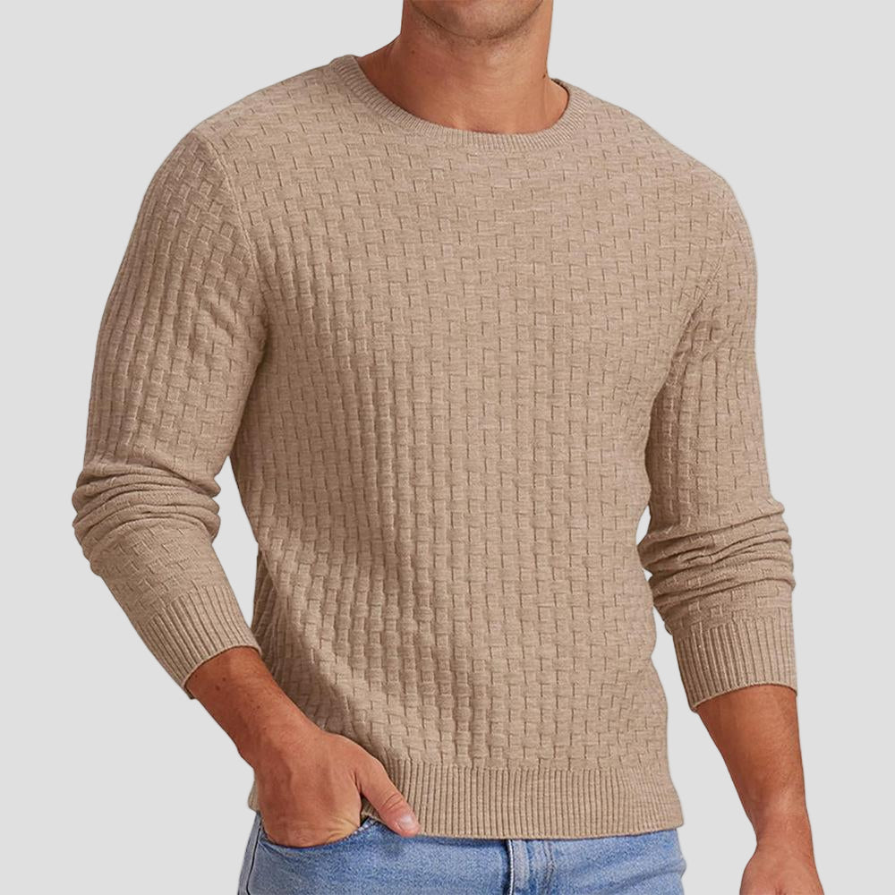 Hunter | Waffle Knit Solid Color Crewneck Sweater