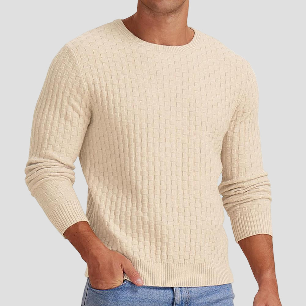 Hunter | Waffle Knit Solid Color Crewneck Sweater