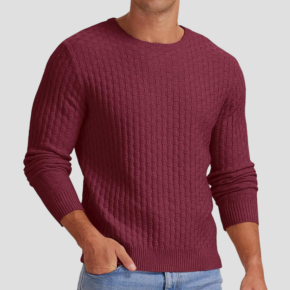 Hunter | Waffle Knit Solid Color Crewneck Sweater