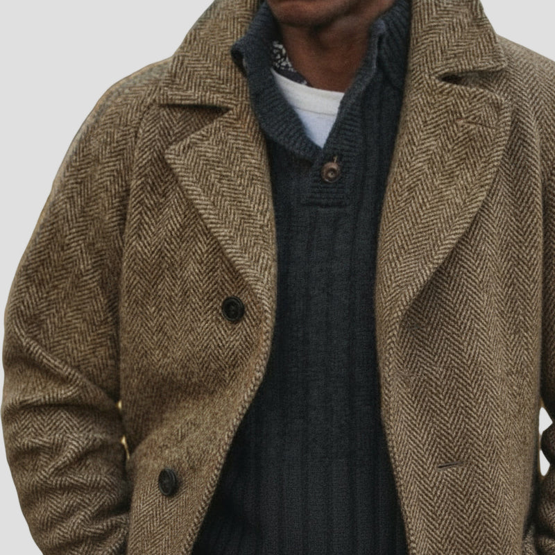 Nash | Vintage Herringbone Mid-Length Suit Coat