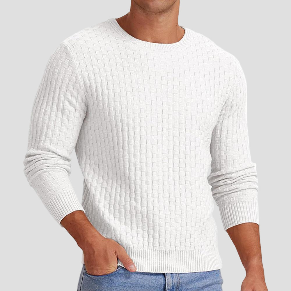 Hunter | Waffle Knit Solid Color Crewneck Sweater