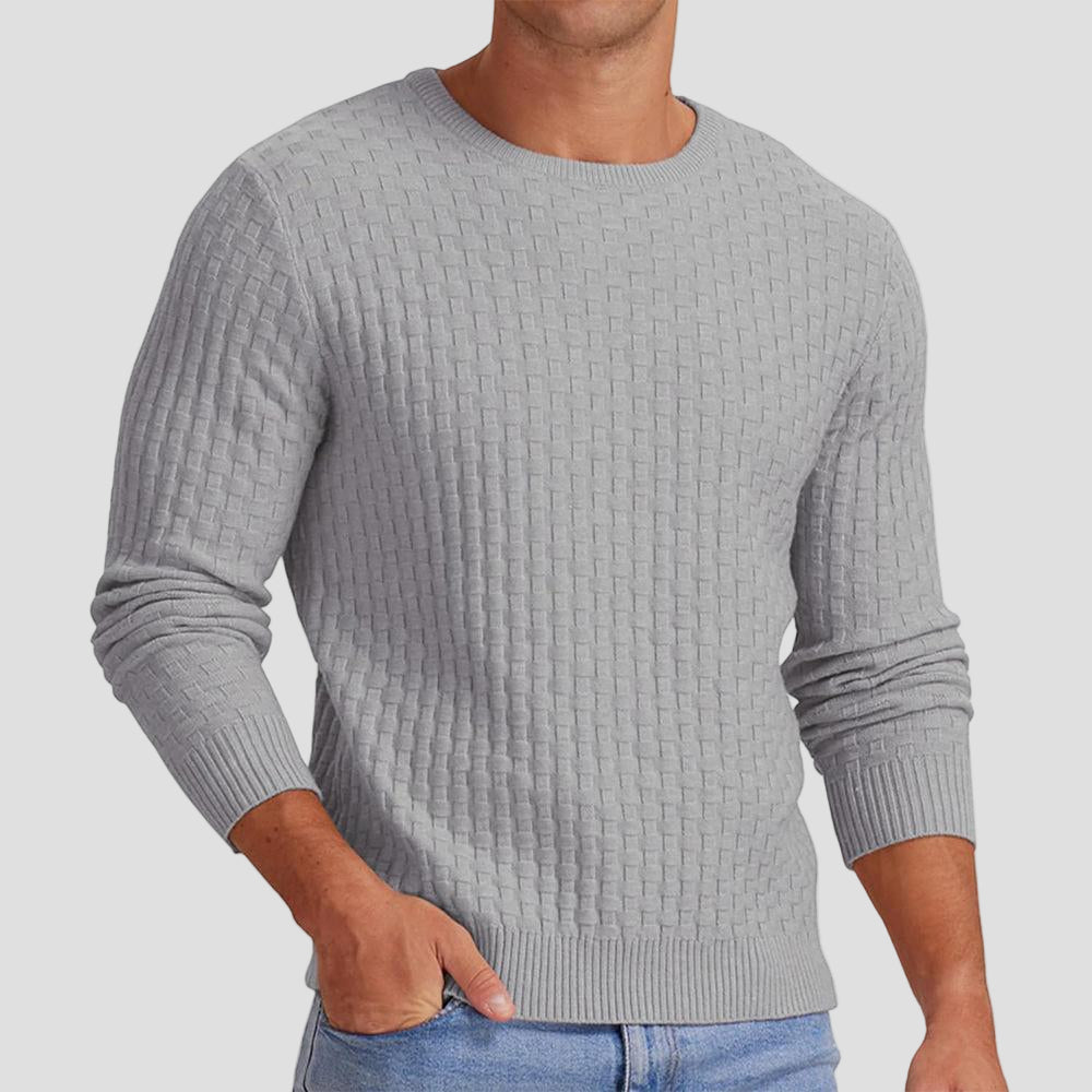 Hunter | Waffle Knit Solid Color Crewneck Sweater