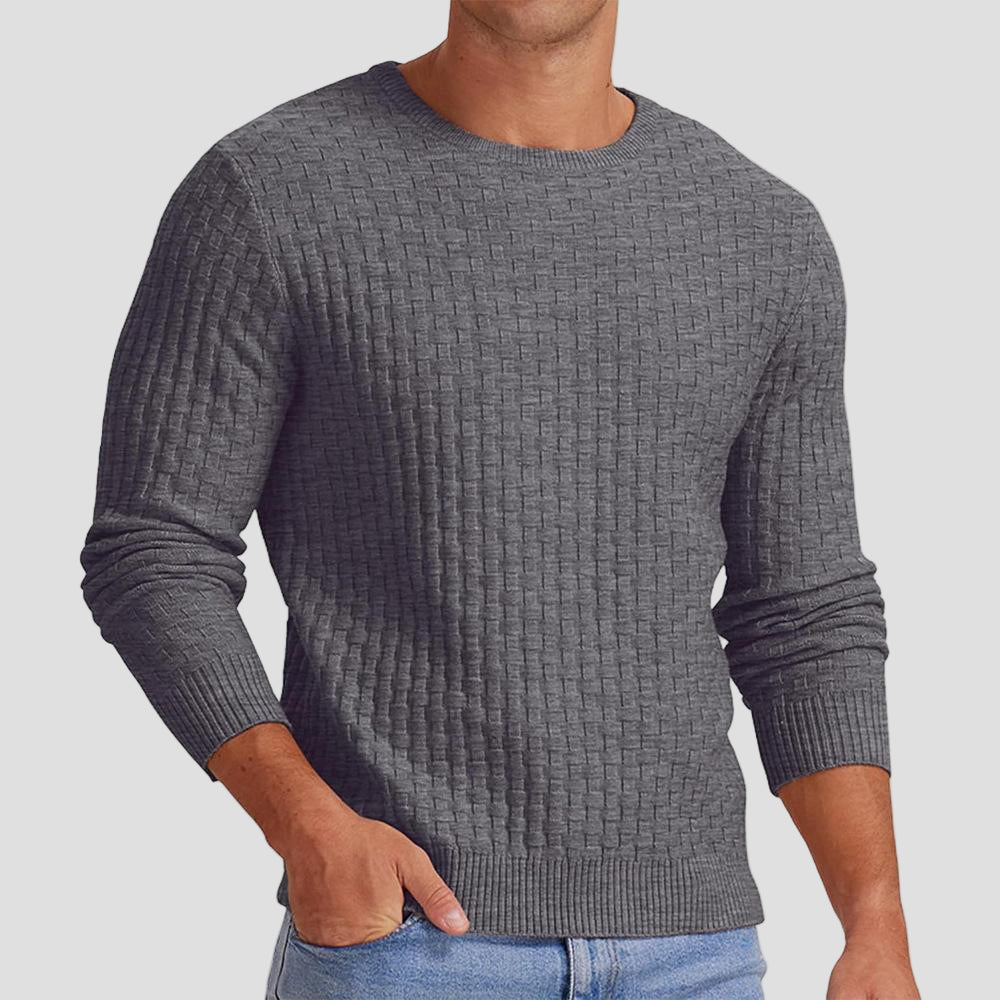 Hunter | Waffle Knit Solid Color Crewneck Sweater