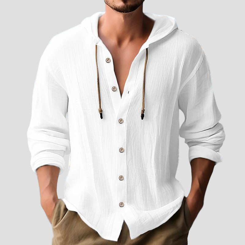 Riley | Solid Color Single Breasted Long Sleeve Hoodie